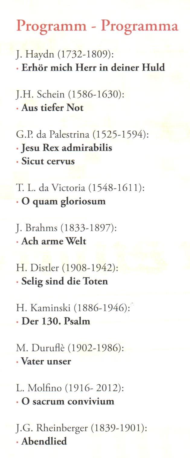 Programm Adventskonzert 2013